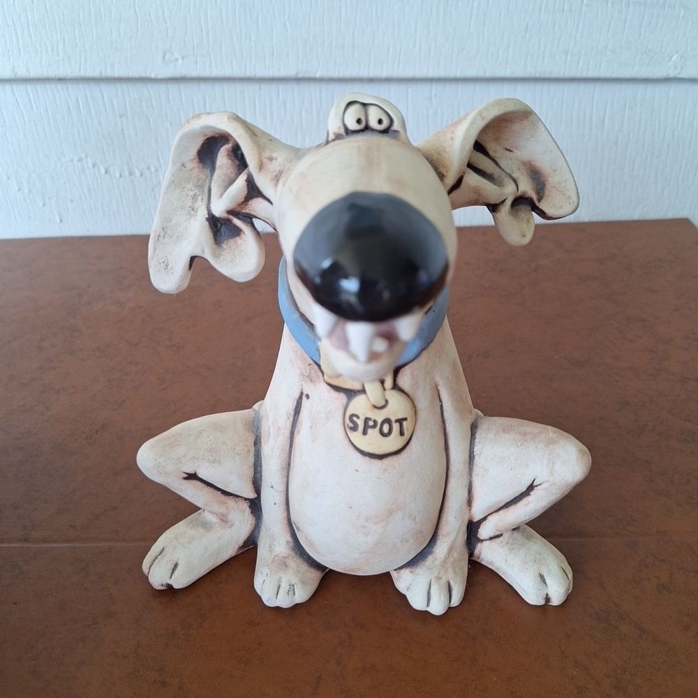 C Butler Jones Pottery Spot the Dog Coin Bank, Artist Signed, Rare Vintage